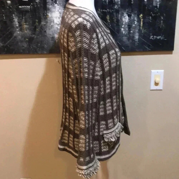 Chico’s Cotton Blend Open Front Cardigan w/Faux Pockets Bell Sleeves-Size 3 - Picture 8 of 11